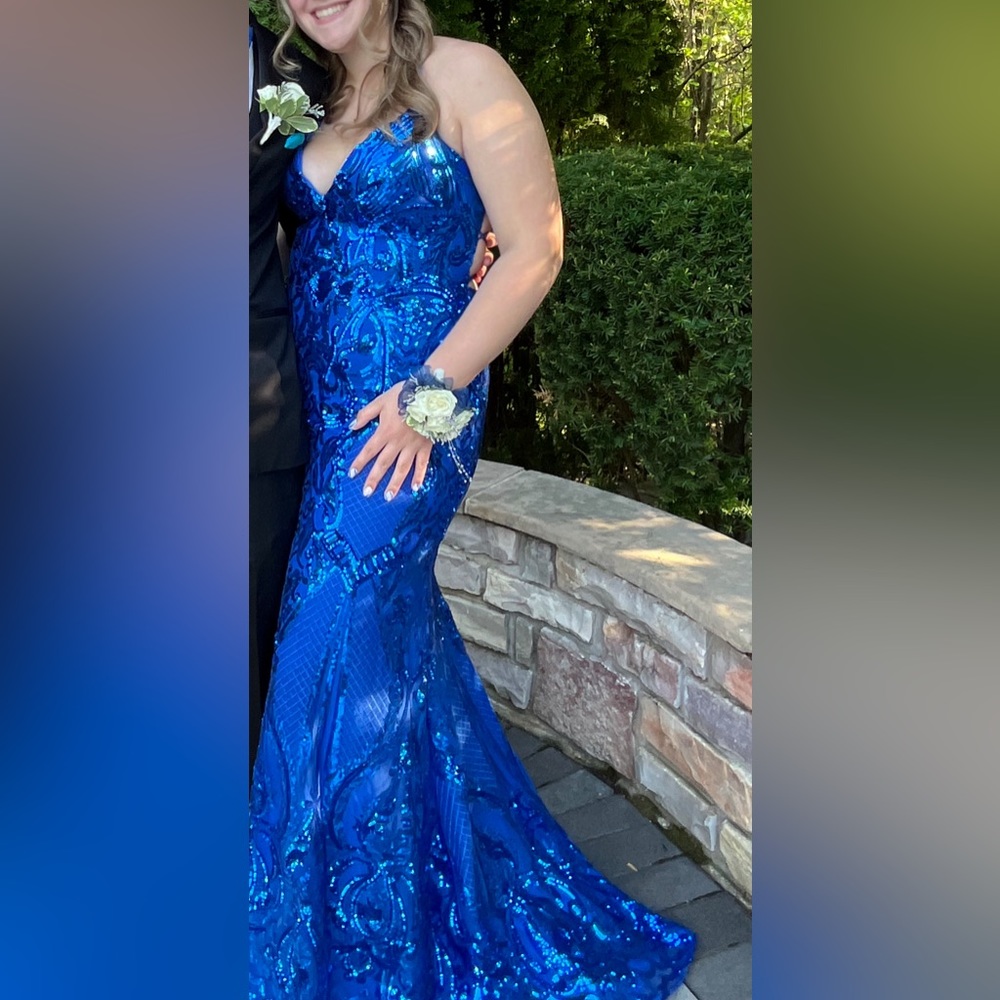 Mori Lee V-Neck Sequins Dress 43032